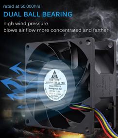 img 1 attached to 🌀 High Speed Dual Ball Bearing DC 12V 80mm Cooling Fan - GDSTIME 8038 PWM 80mm x 38mm