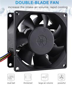 img 3 attached to 🌀 High Speed Dual Ball Bearing DC 12V 80mm Cooling Fan - GDSTIME 8038 PWM 80mm x 38mm