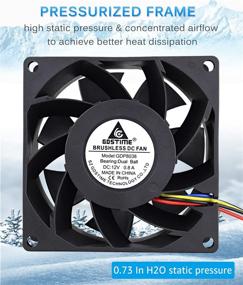 img 2 attached to 🌀 High Speed Dual Ball Bearing DC 12V 80mm Cooling Fan - GDSTIME 8038 PWM 80mm x 38mm