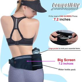 img 3 attached to 🏃 Waterproof Running Belt with Water Bottle Holder - Expandable Waist Pack for Men and Women, Sport Fanny Pack, Running Pouch for iPhone 12 11 Pro Max Xs Xr X 8 7 6 Plus, Men's Waist Bag Phone Holder - MOVOYEE