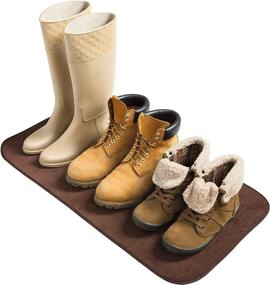 img 3 attached to 🧞 Magic Carpet Boot Mat: Snow & Water Absorbent Mat for Cold Weather, Machine Washable - 16"x32" (Brown)