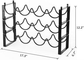 img 1 attached to 🍷 DreamiDeco 3 Tier Stackable Винный стеллаж: Стильный держатель для вин для кухонных буфетов, баров и многое другое - вмещает 12 бутылок, металлический черный дизайн.