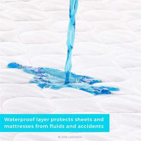 img 2 attached to 🛏️ Linenspa 44x52 Waterproof Sheet and Mattress Protector Pad - Skid Resistant, Absorbent, Washable & Quilted