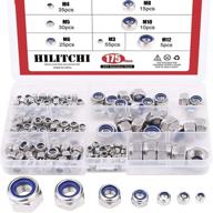 ➰ hilitchi 175-piece stainless steel nylon lock nut assortment: m3 m4 m5 m6 m8 m10 m12 size (lock nuts) logo