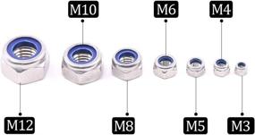 img 3 attached to ➰ Hilitchi 175-Piece Stainless Steel Nylon Lock Nut Assortment: M3 M4 M5 M6 M8 M10 M12 Size (Lock Nuts)