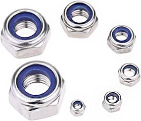 img 1 attached to ➰ Hilitchi 175-Piece Stainless Steel Nylon Lock Nut Assortment: M3 M4 M5 M6 M8 M10 M12 Size (Lock Nuts)