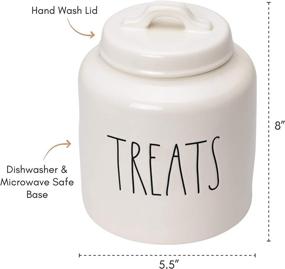 img 2 attached to Rae Dunn Ceramic Cookie Jar with Lid: Dog Biscuit Kitchen Canister, Hand-Lettered 'Treats' Snack Jar