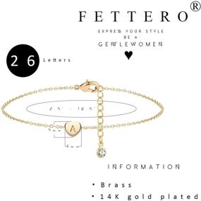 img 1 attached to 👣 Fettero Золотая браслетка для женщин - Инициальная браслетка на щиколку, ювелирные украшения для ног, Тобильерас де Мужер.