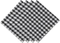 dii napkin gingham check black logo