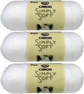 🧶 пряжа caron simply soft, однотонная, оптовая покупка (3 упаковки) белого цвета - #h97003-9701 логотип