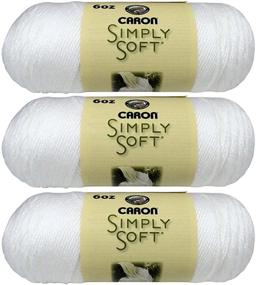 img 2 attached to 🧶 Пряжа Caron Simply Soft, однотонная, оптовая покупка (3 упаковки) белого цвета - #H97003-9701