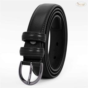 img 3 attached to Stylish WERFORU Leather Skinny Silver Buckle Belt for Women's Fashion Accessory