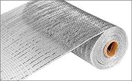 🎀 silver foil value mesh ribbon - 10" x 30 ft deco poly mesh logo