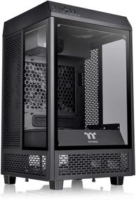 img 4 attached to 🖥️ Thermaltake Tower 100 - Black Edition Mini Tower Computer Chassis with Tempered Glass and USB 3.1 Gen 2 Type-C Support for Mini-ITX - CA-1R3-00S1WN-00