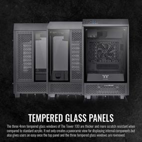 img 1 attached to 🖥️ Thermaltake Tower 100 - Black Edition Mini Tower Computer Chassis with Tempered Glass and USB 3.1 Gen 2 Type-C Support for Mini-ITX - CA-1R3-00S1WN-00