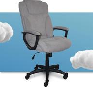 serta executive high back office chair: lumbar support, ergonomic design, swivel & gaming friendly - microfiber gray logo