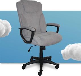 img 4 attached to Serta Executive High Back Office Chair: Lumbar Support, Ergonomic Design, Swivel & Gaming Friendly - Microfiber Gray