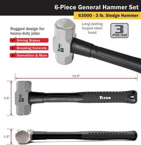 img 1 attached to 🔨 Optimized Hammer Set - Titan 63136 6-Piece