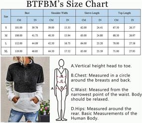 img 1 attached to 🧥 BTFBM Women's Sherpa Pullover Quarter Zip Long Sleeve Fluffy Soft Fleece Jacket Sweater Sweatshirt Hoodie Outwear Coat