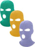 🧣 geyoga knitted neck cover balaclava: full face & 3-holes, ideal winter hat for outdoor sports & cycling - unisex design logo