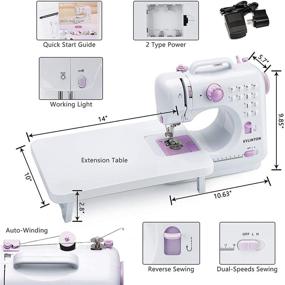 img 2 attached to Kylinton Mini Sewing Machine for Beginners - Electric with Foot Pedal, 12 Stitches, High-Low Speeds, Automatic Winding - Perfect for Kids, Girls, and Adults