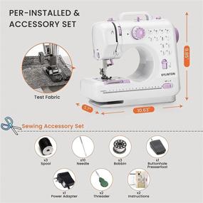 img 3 attached to Kylinton Mini Sewing Machine for Beginners - Electric with Foot Pedal, 12 Stitches, High-Low Speeds, Automatic Winding - Perfect for Kids, Girls, and Adults