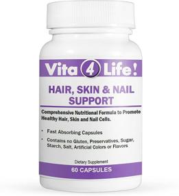 img 4 attached to Vita4life Hair, Skin, and Nail Support – Biotin+MSM Supplement, 2000 mcg – 60 Count