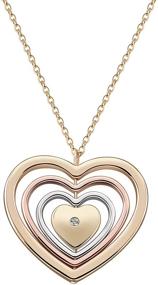 img 4 attached to Stylish Plated Rotatable Love Heart Pendant Necklace - Perfect Mother's Day Gift for Women and Girls