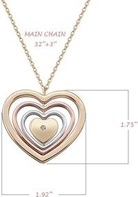 img 1 attached to Stylish Plated Rotatable Love Heart Pendant Necklace - Perfect Mother's Day Gift for Women and Girls