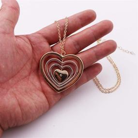 img 2 attached to Stylish Plated Rotatable Love Heart Pendant Necklace - Perfect Mother's Day Gift for Women and Girls