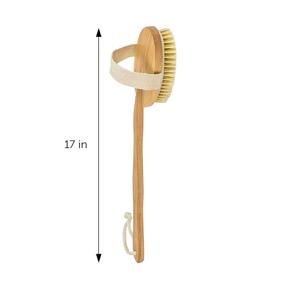 img 1 attached to Natural Bristle Wood Bath Brush with Detachable Handle for Exfoliating Back, Body, Feet - Promotes Healthy, Smooth Skin - DecorRack (1 pack)