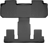 🚗 maxliner floor mats for 2018-2021 chevrolet traverse / buick enclave with 2nd row bucket seats - black, 2nd and 3rd row liner logo