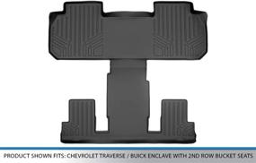 img 2 attached to 🚗 MAXLINER Floor Mats for 2018-2021 Chevrolet Traverse / Buick Enclave with 2nd Row Bucket Seats - Black, 2nd and 3rd Row Liner