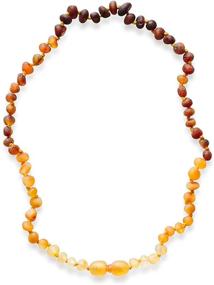 img 3 attached to Certified Genuine Baltic Amber Necklace - Raw & Unpolished Baroque Necklace with Rainbow Colors, 12.5 Inches