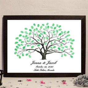 img 3 attached to 🌳 Fingerprint Tree Custom Wedding Guestbook Poster with 6 Colors Ink - TYPE1# - Enhanced SEO