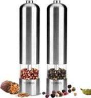 🧂 “electric salt and pepper grinder set with ceramic grinding core - pack of 2 | ideal for himalayan / rock salt, pepper, dried herbs, spices” logo