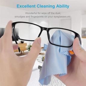 img 1 attached to 🧽 12-Pack Mcyye Microfiber Cleaning Cloth - Premium Eyeglass Cleaning Cloths, Lint-Free Cloth for Electronics, Glasses, TV Screen, Cell Phone, Laptop - Extra Soft, Highly Efficient Lens Protection