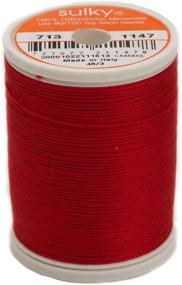 img 1 attached to Sulky Cotton Thread 12 wt 330 yds - Festive Christmas Red for All Your Sewing Needs!