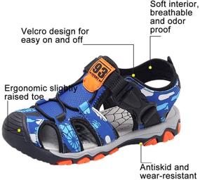 img 2 attached to Boys' Zenicham Closed Toe Outdoor Athletic Sandals