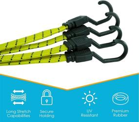 img 2 attached to 🔗 Houseables Bungee Cords with Hooks, Bungee Straps, 4 Pack, 48 Inch Long, Yellow, Flat, Premium Rubber, Bungee Chords, Adjustable, Long Bungee Rope for Dolly, Upcart, Car Trunk, Camping, Luggage, Moving" - optimized version: "Houseables Bungee Cords with Hooks, Bungee Straps, 4-Pack, 48-Inch Long, Yellow, Flat, Premium Rubber, Bungee Chords, Adjustable, Long Bungee Rope for Dolly, Upcart, Car Trunk, Camping, Luggage, Moving