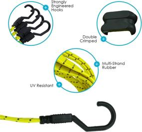 img 1 attached to 🔗 Houseables Bungee Cords with Hooks, Bungee Straps, 4 Pack, 48 Inch Long, Yellow, Flat, Premium Rubber, Bungee Chords, Adjustable, Long Bungee Rope for Dolly, Upcart, Car Trunk, Camping, Luggage, Moving" - optimized version: "Houseables Bungee Cords with Hooks, Bungee Straps, 4-Pack, 48-Inch Long, Yellow, Flat, Premium Rubber, Bungee Chords, Adjustable, Long Bungee Rope for Dolly, Upcart, Car Trunk, Camping, Luggage, Moving