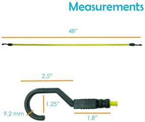 img 3 attached to 🔗 Houseables Bungee Cords with Hooks, Bungee Straps, 4 Pack, 48 Inch Long, Yellow, Flat, Premium Rubber, Bungee Chords, Adjustable, Long Bungee Rope for Dolly, Upcart, Car Trunk, Camping, Luggage, Moving" - optimized version: "Houseables Bungee Cords with Hooks, Bungee Straps, 4-Pack, 48-Inch Long, Yellow, Flat, Premium Rubber, Bungee Chords, Adjustable, Long Bungee Rope for Dolly, Upcart, Car Trunk, Camping, Luggage, Moving