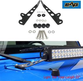 img 4 attached to Enhance Your Jeep Wrangler's Visibility with the EAG 22-Inch LED Light Bar and Windshield Hood Mounts Bracket Kit (07-18 JK)