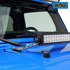 img 2 attached to Enhance Your Jeep Wrangler's Visibility with the EAG 22-Inch LED Light Bar and Windshield Hood Mounts Bracket Kit (07-18 JK)