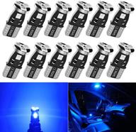 🚘 t10 194 led car bulbs, 192 led car bulbs, 168 led lights bulb, blue 5smd led for car interior dome map door courtesy license plate lights w5w 2825 led lights bulbs - pack of 12 logo