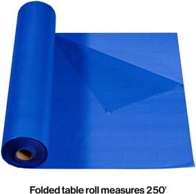 img 1 attached to 🎉 Festive Cobalt Plastic Table Cover Banquet Roll Tablecover, 40" X 250' - The Perfect Party Table Decoration!