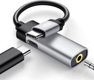 🎧 esr usb-c pd адаптер для наушников: 2-в-1 аудио адаптер с быстрой зарядкой для samsung galaxy и ipad pro, серый логотип