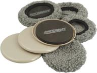 🪑 supersliders 4703995n multi-surface 2-in-1 furniture carpet sliders with hardwood socks - protect & slide on any surface, 5" linen (4 pack) logo