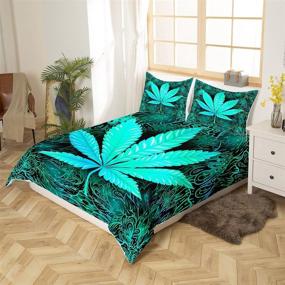 img 2 attached to Marijuana Comforter Abstract Cannabis Bedspread