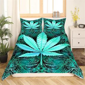 img 3 attached to Marijuana Comforter Abstract Cannabis Bedspread